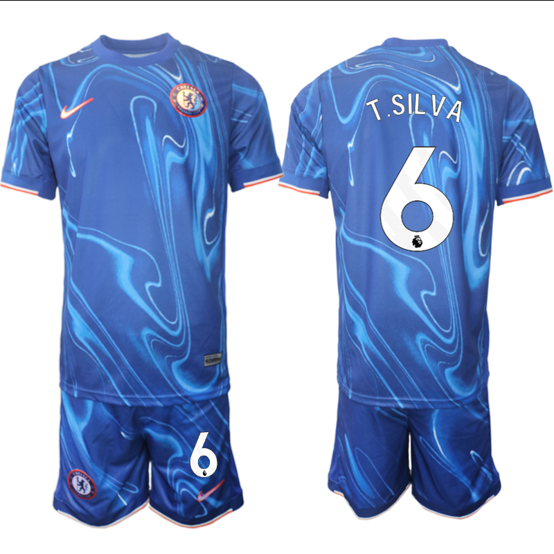 Men 2024-2025 Club Chelsea home Blue #6 Soccer Jersey